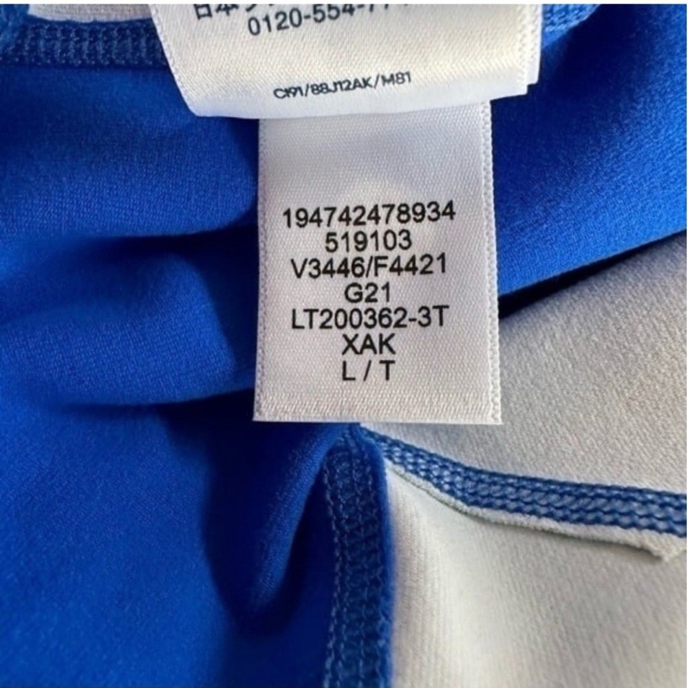 Lands' End Leggings Pants Floral Active Blue Green Pockets Athleisure Size Large - Picture 8 of 8